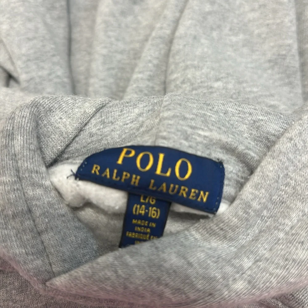Gray Hoodie with Blue Pony Embroidery - Picture 2 of 2